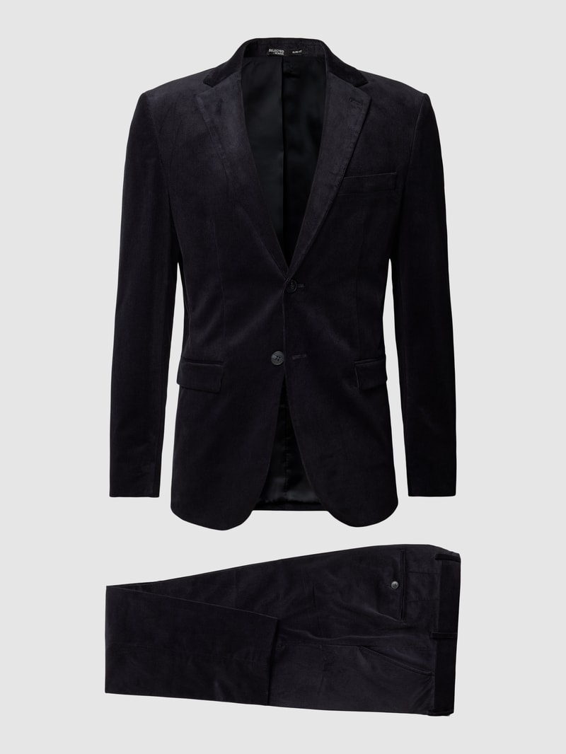 Slim Fit Anzug mit Strukturmuster Modell 'BOE' in dunkelblau