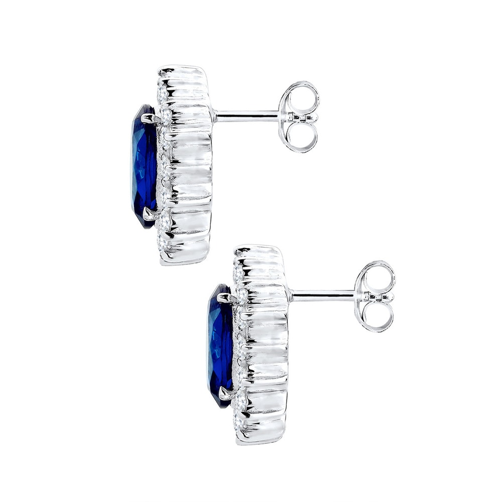 Elli Elli Boucles d'Oreilles Saphirblau Zirkonia Royal Glamour 925 Silber Boucles d'oreilles