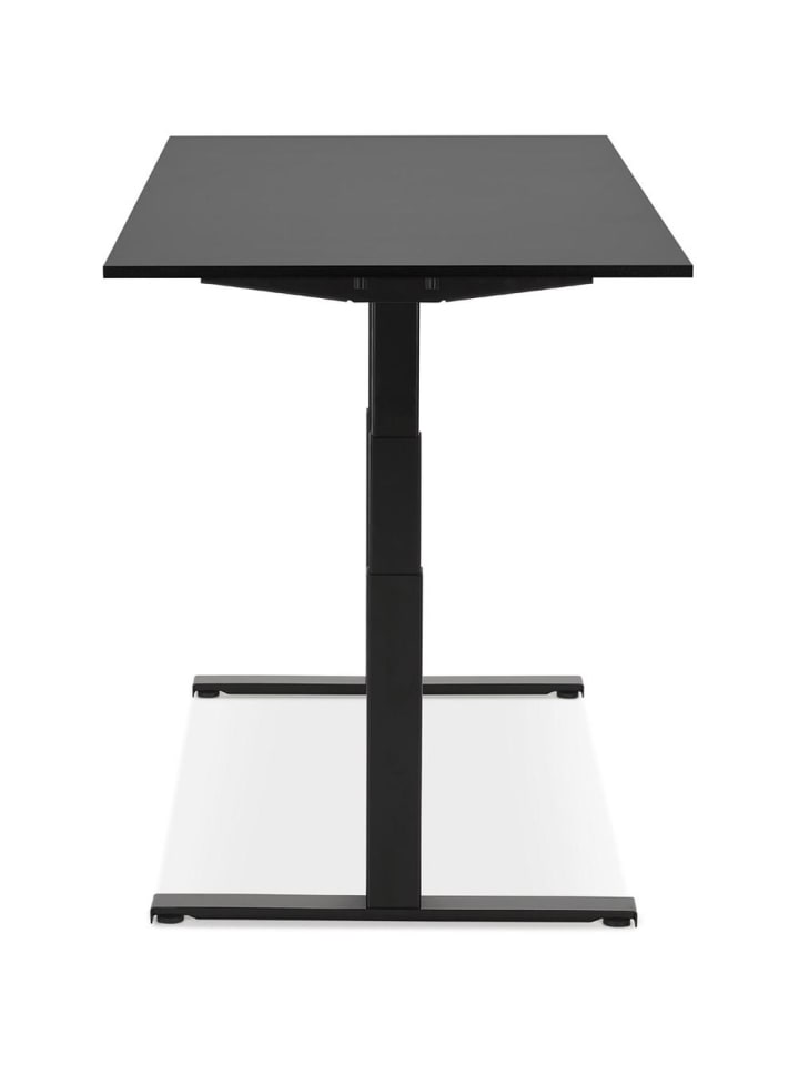 KADIMA DESIGN Schreibtisch 140x70 cm elektrisch höhenverstellbar ergonomisch in Schwarz günstig kaufen