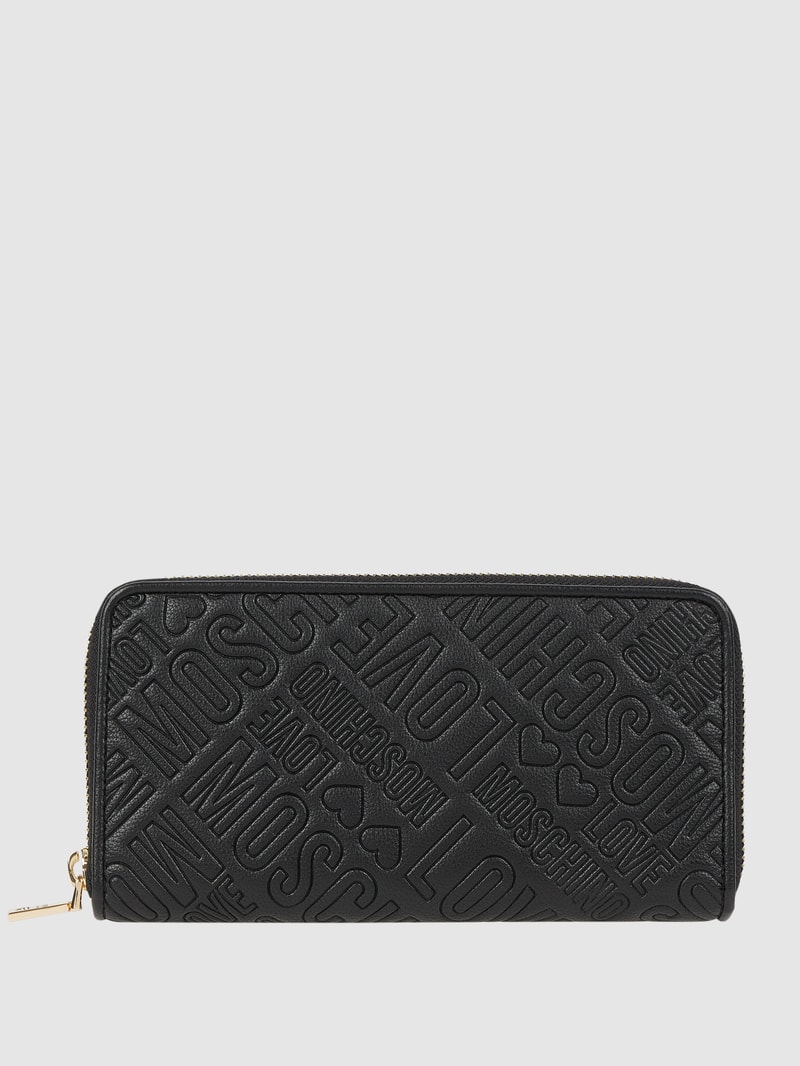 Portemonnaie mit Logo-Muster in schwarz