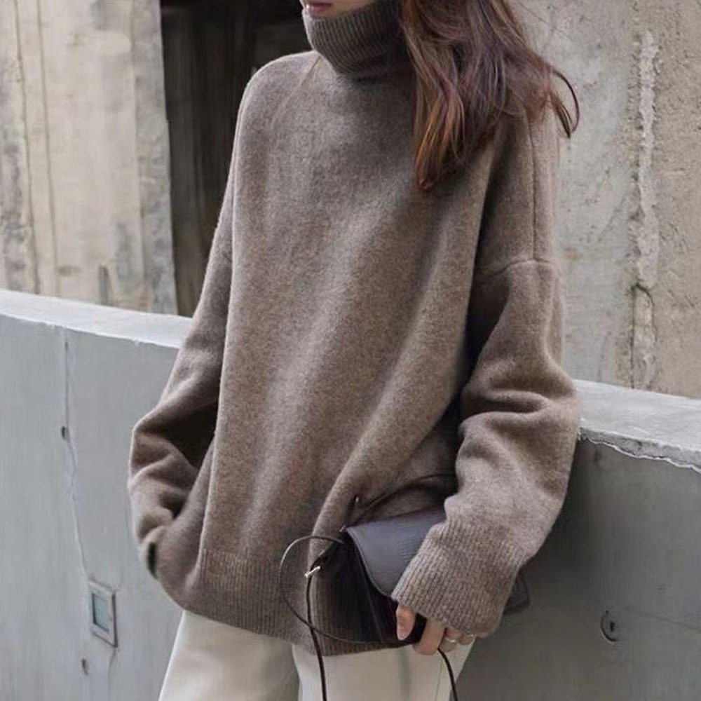 FYLA Rollkragenpullover Damen Pullover mit hohem Halsausschnitt und weichen langen Ärmeln (1-tlg)