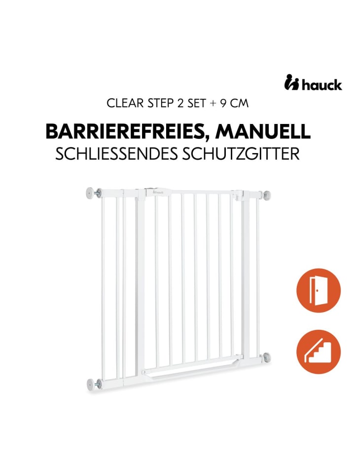 Hauck Türschutzgitter / Treppenschutzgitter Clear Step 2 in weiss günstig kaufen onesize