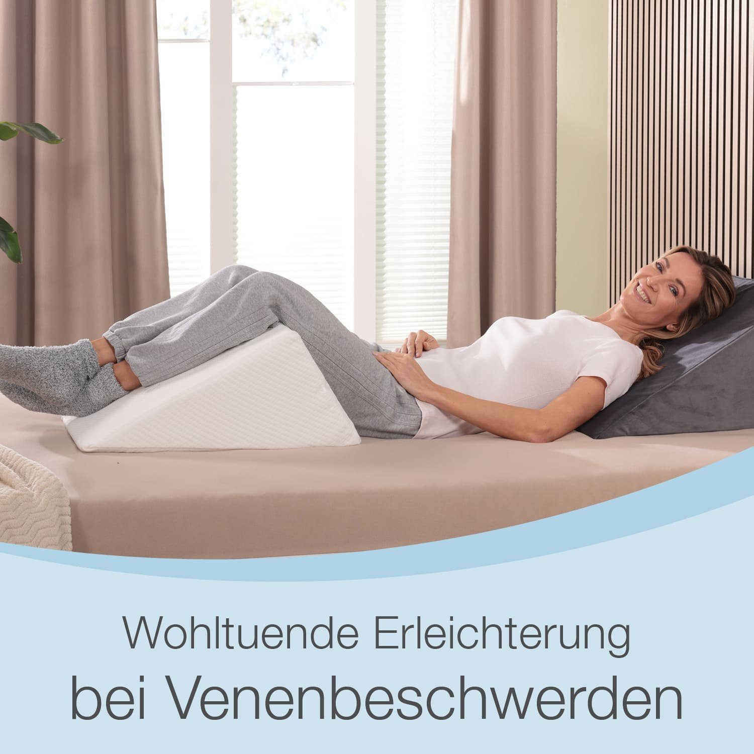 aktivshop Keilkissen, 1-tlg., für Sofa und Bett geeignet, als Beinlagerungskissen nutzbar