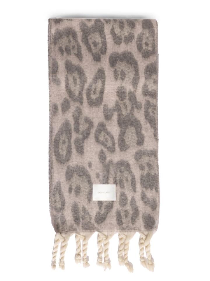 SASSYCLASSY Schal mit Leo-Print in Grau günstig kaufen onesize