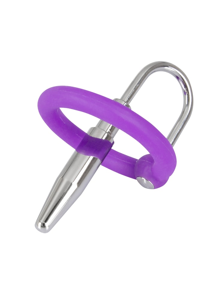 Penisplug Dilator with a silicone glans ring in lila günstig kaufen 6.5 cm