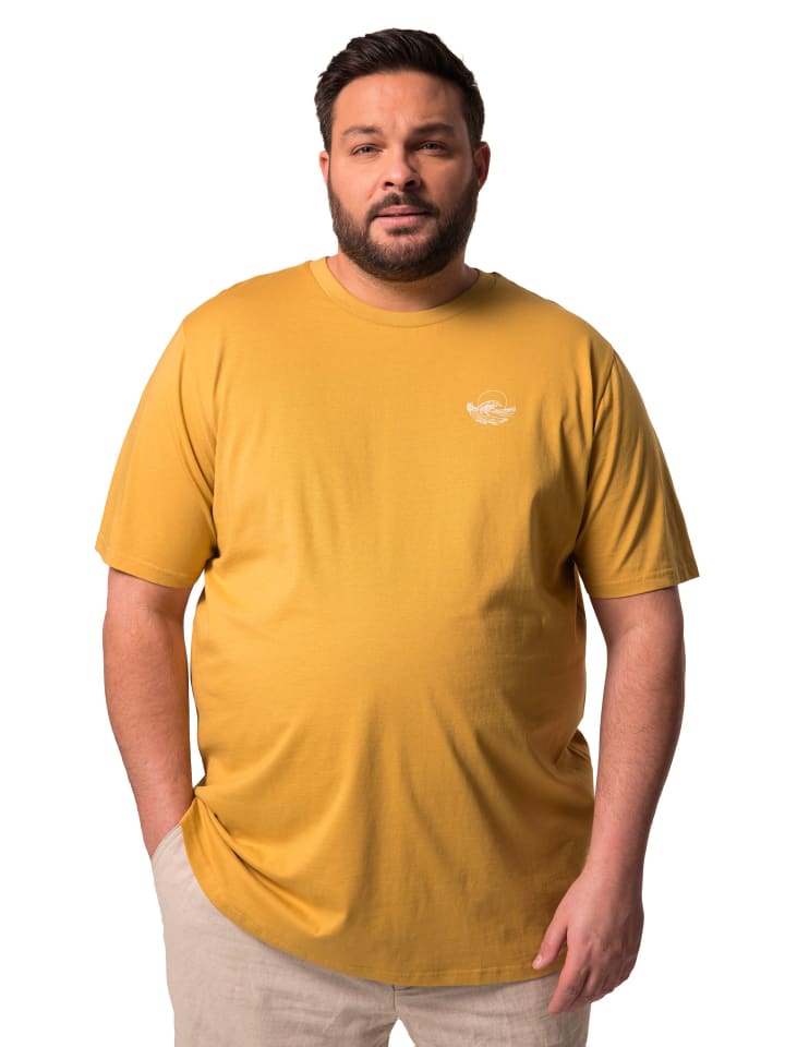 Men Plus Kurzarm T-Shirt in helles haselnuss günstig kaufen