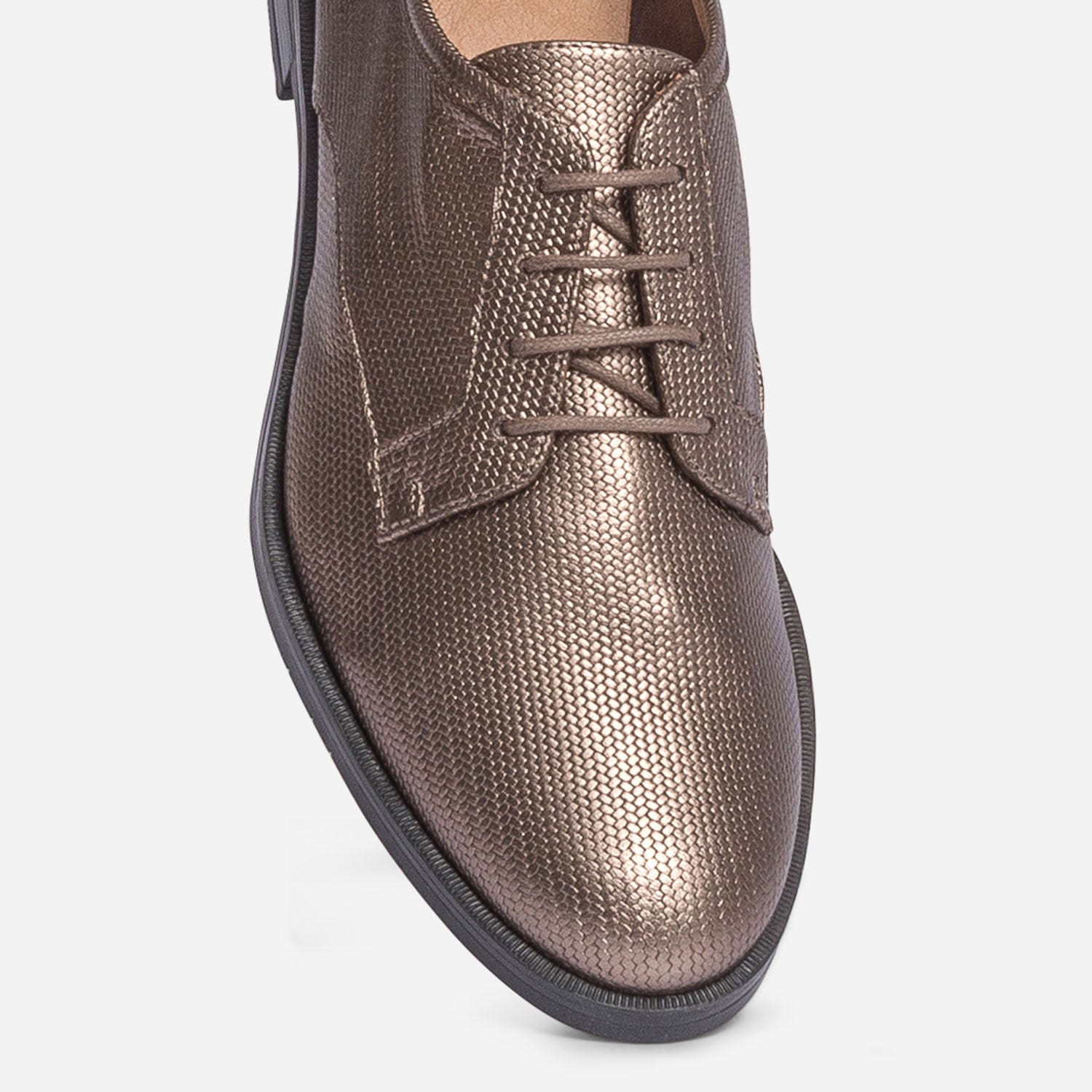 Derby ERAM FLEX bronze en cuir embossé éco-conçu