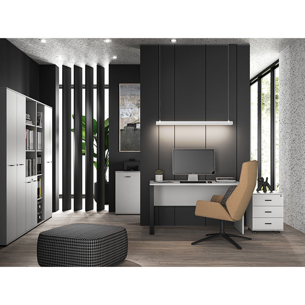 Lomadox Stauraumschrank BIARRITZ-131 mit 5 offenen Fächern, 43cm breit, grau