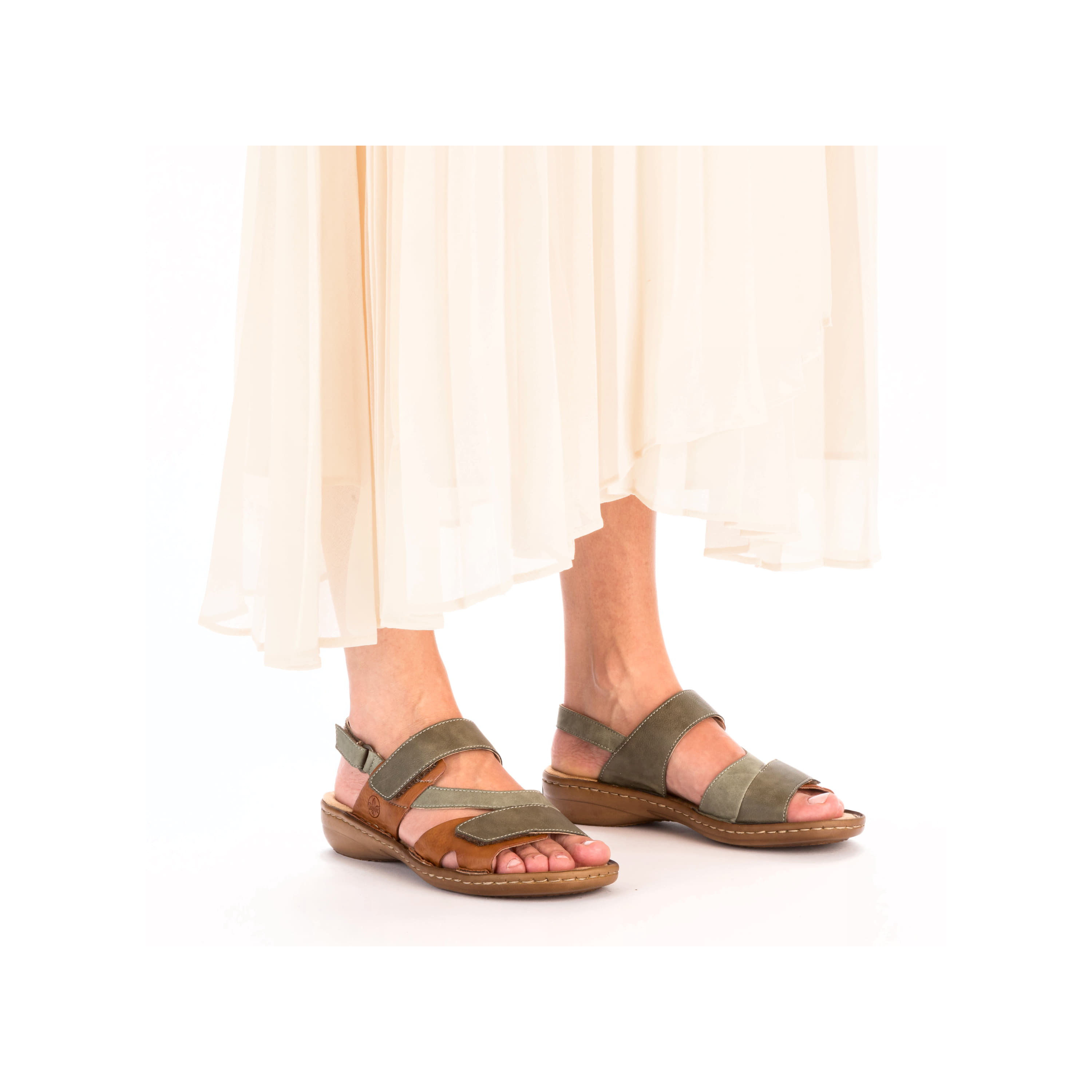 Rieker Damen Riemchensandalen grüngrau