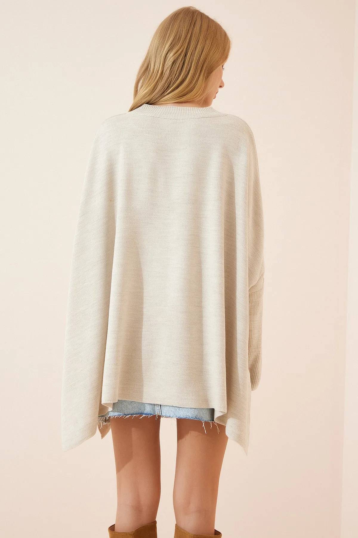 Happiness İstanbul  Pullover - Beige - Oversized