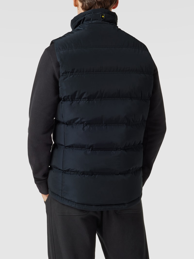 Steppweste mit Label-Applikation Modell 'SNOWDOME VEST' in marineblau