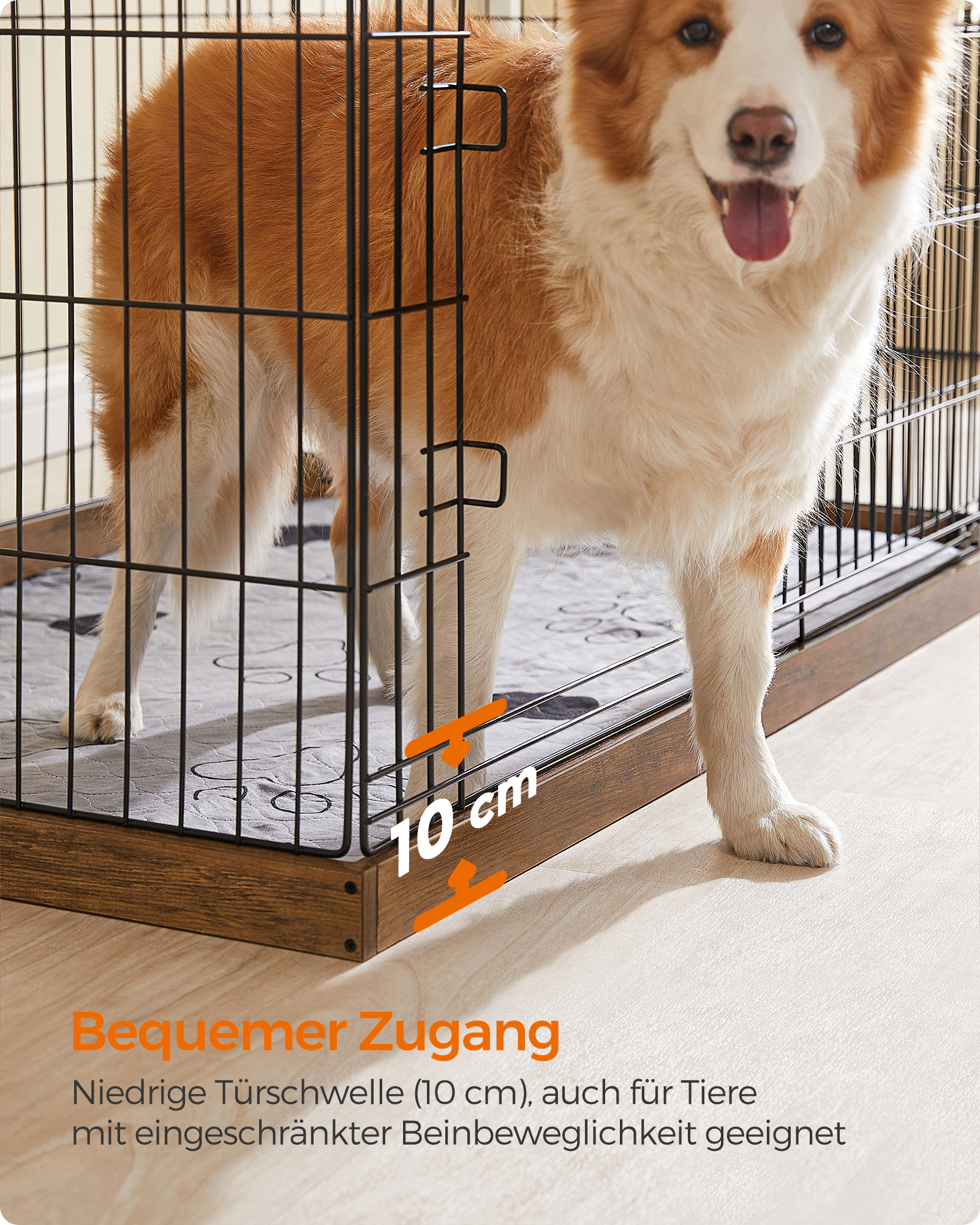 FEANDREA Erziehungshilfen FEANDREA L-XXL Welpenauslauf Stahl-Gitter 1,22 m, 80 cm, 70 cm