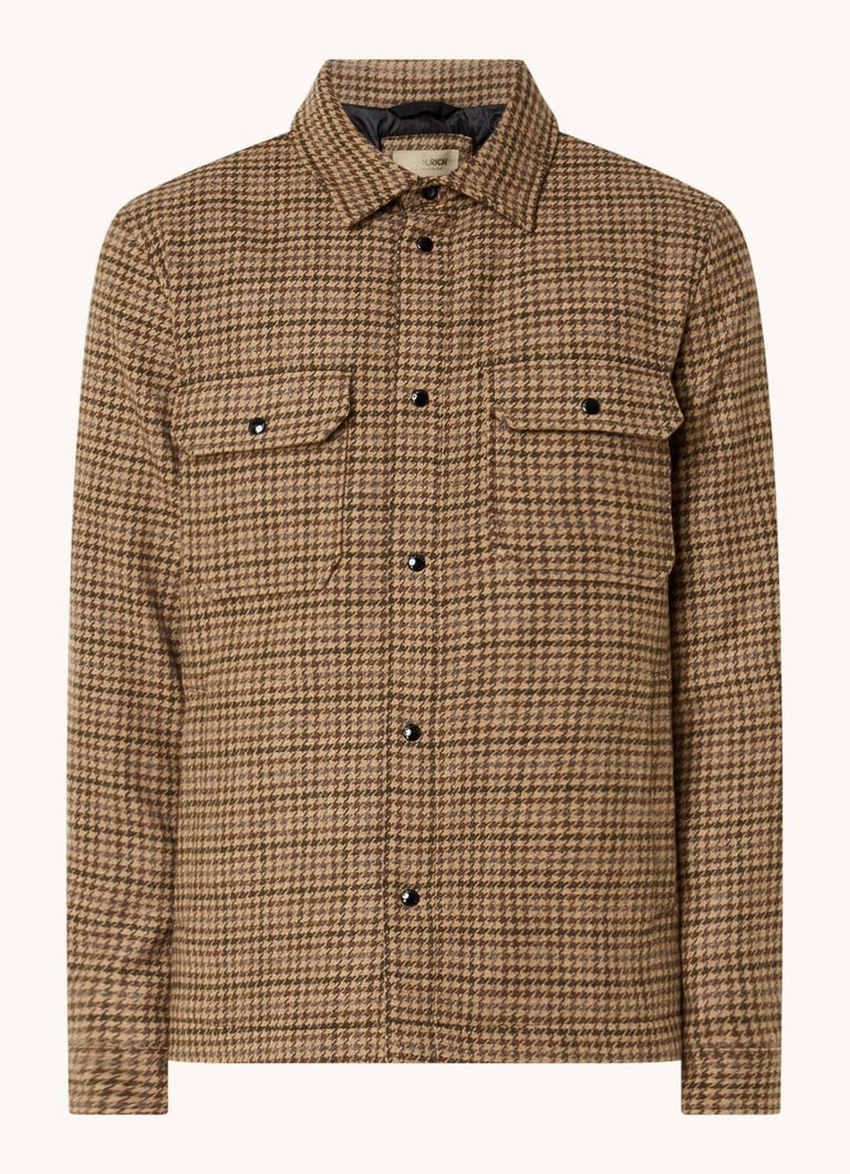 Vrchní košile Woolrich Alaskan z vlněné směsi s péřovou výplní a vzorem pied-de-poule