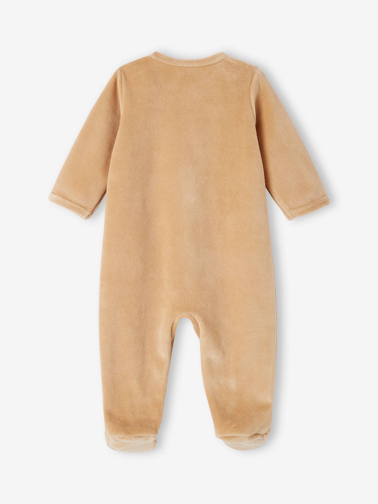 Vertbaudet 2er-Pack Baby Samtstrampler, Öffnung vorn Oeko-Tex - graublau