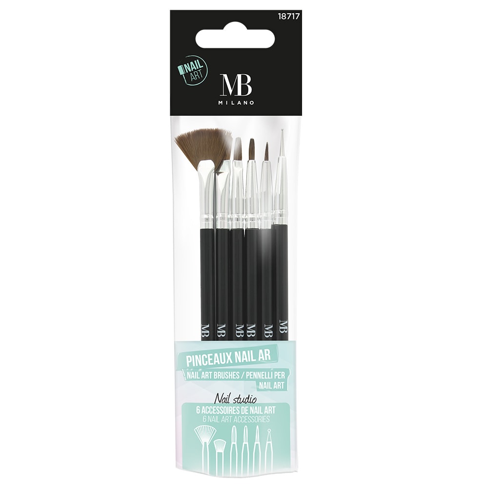 Mb Milano SET 6 PINCEAUX NAIL ART ACCESSOIRES NAIL ART