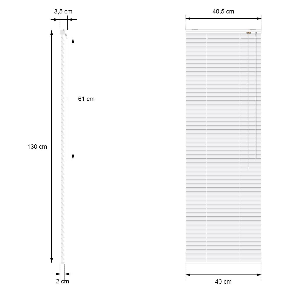 Jalousie schwarz, 40x130cm, Aluminium inkl. Montagematerial, ECD Germany, Universalhalter, Schwarz 40x130cm Aluminiumlamellen inkl. alle Montageteile