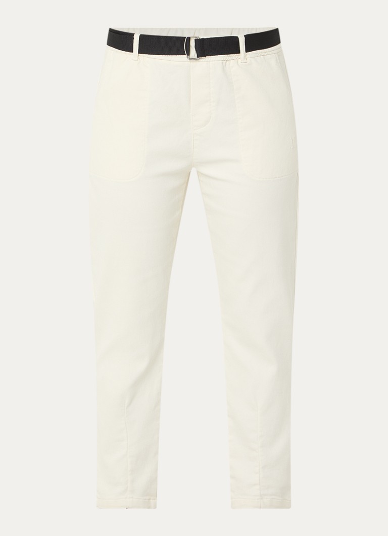 10DAYS High waist tapered fit cropped trousers with belt