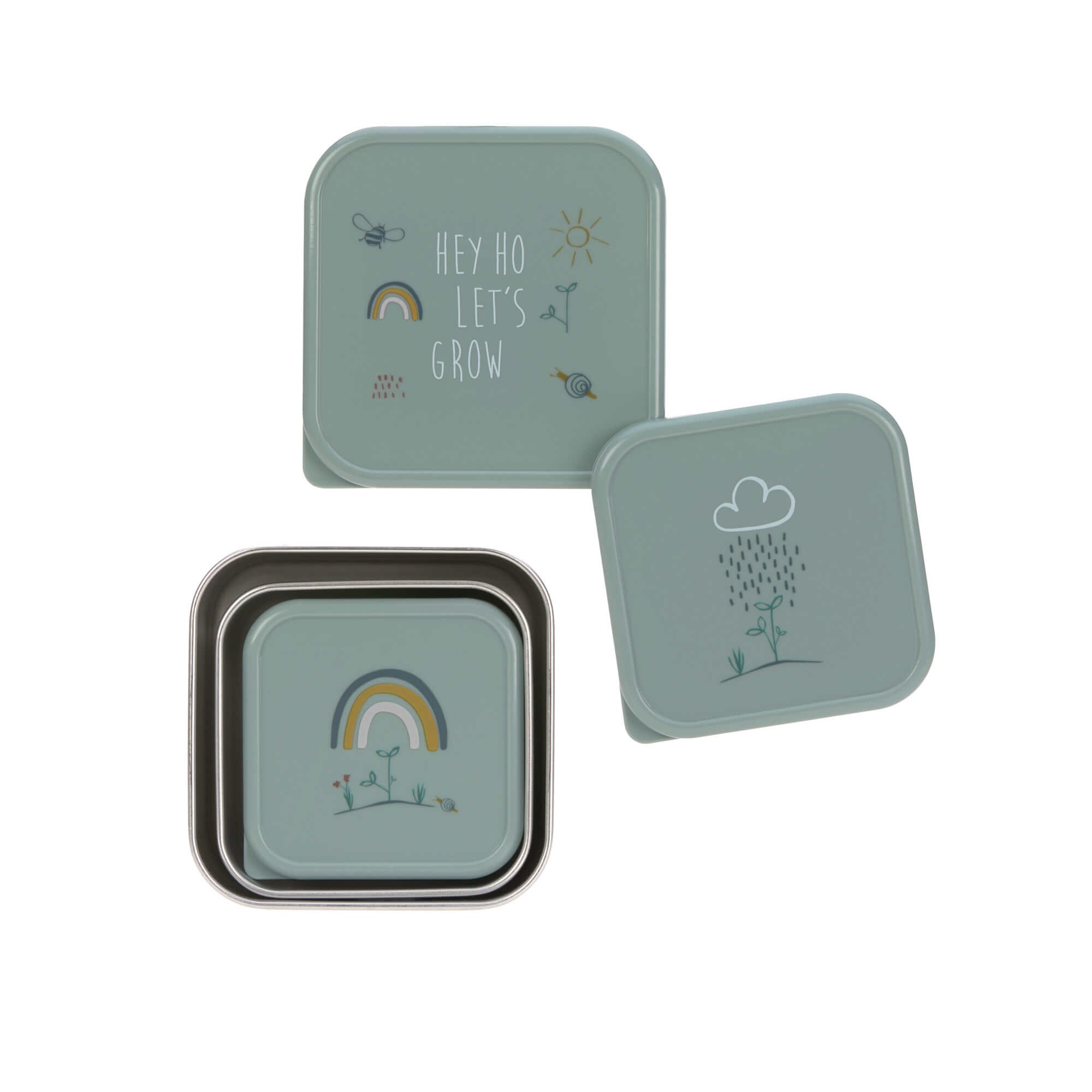 Snackbox Kinder (3er Set) - Edelstahl Brotdose, Garden Explorer