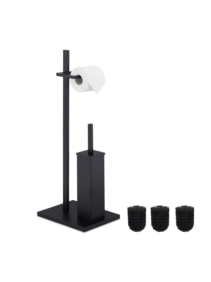 relaxdays WC Garnitur in Schwarz günstig kaufen onesize