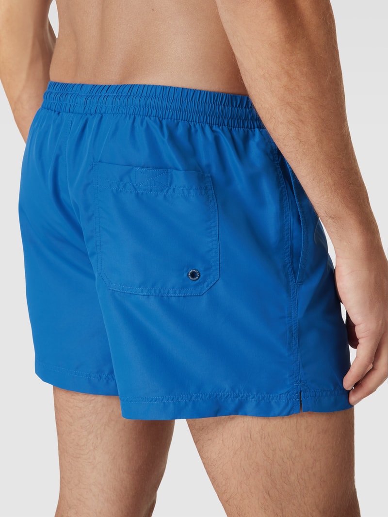 Badeshorts mit Label-Stitching Modell 'COSTUME' in royalblau