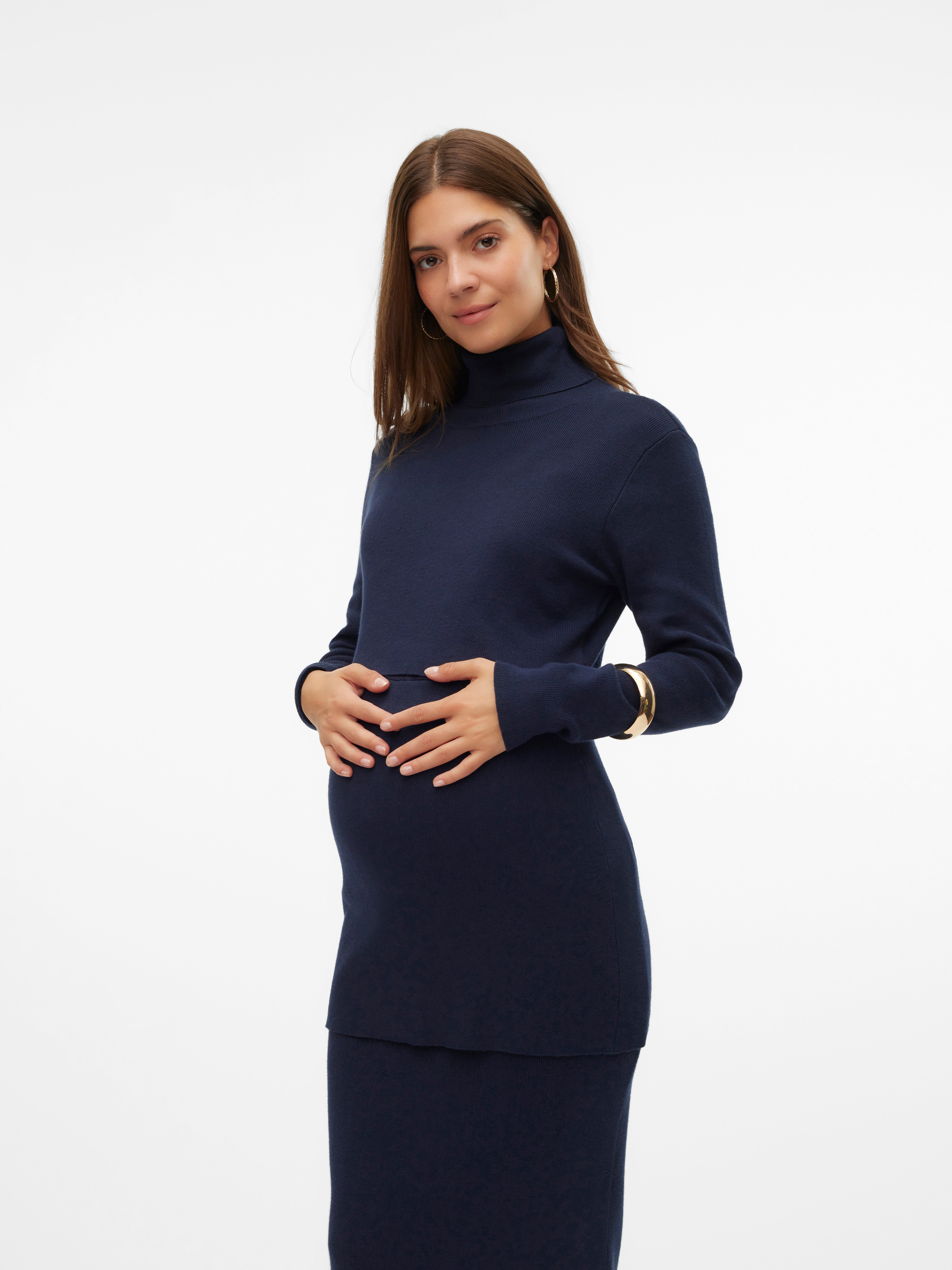 Rollkragen Gerippte u00C4rmelbu00FCndchen Pullover