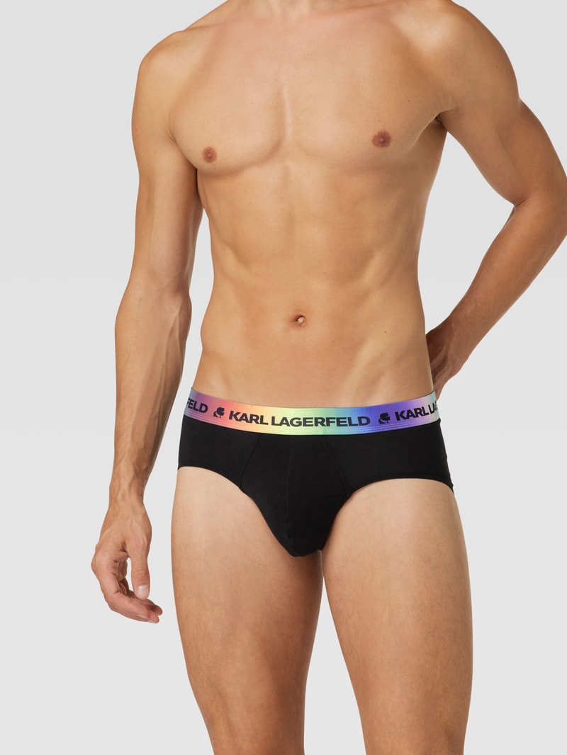 Slip mit Logo-Bund im 3er-Pack in schwarz