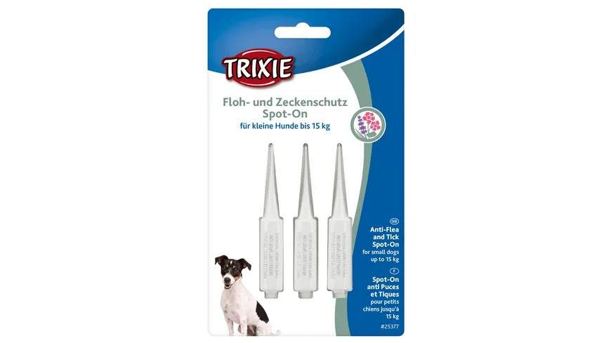 Trixie Floh/Zeckenschutz Spot-On** für kleine Hunde bis 15 kg Inhalt: 3 x 5 ml 4.5 g