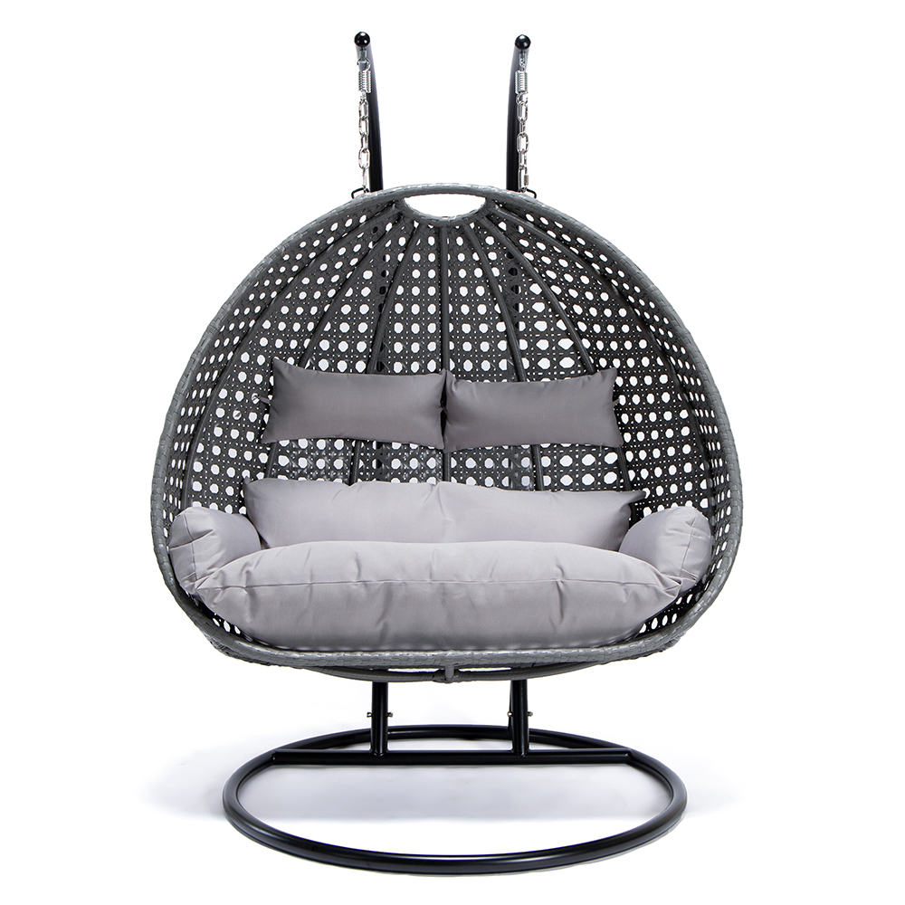 Home Deluxe Polyrattan Hängesessel TWIN grau