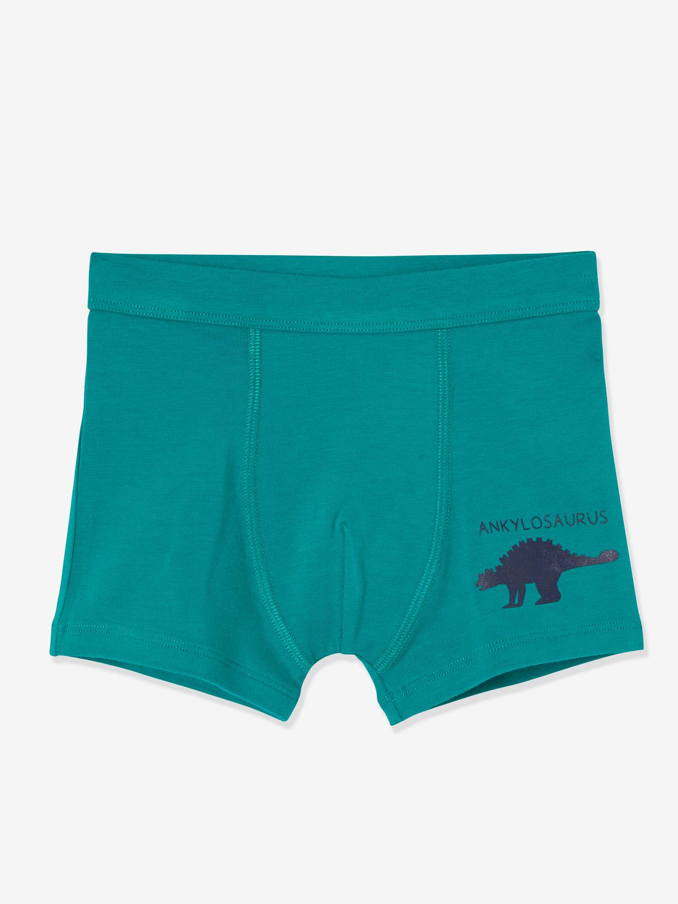 Vertbaudet 7er-Pack Jungen Boxershorts, Dinosaurier Oeko-Tex - pack wollweiß