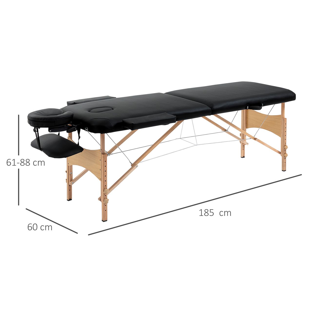 HOMCOM Massageliege, klappbarer Massagetisch mit Kopfstütze, für Spa, Salon