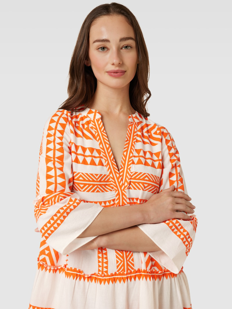 Minikleid mit Allover-Print Modell 'DICTHE' in orange