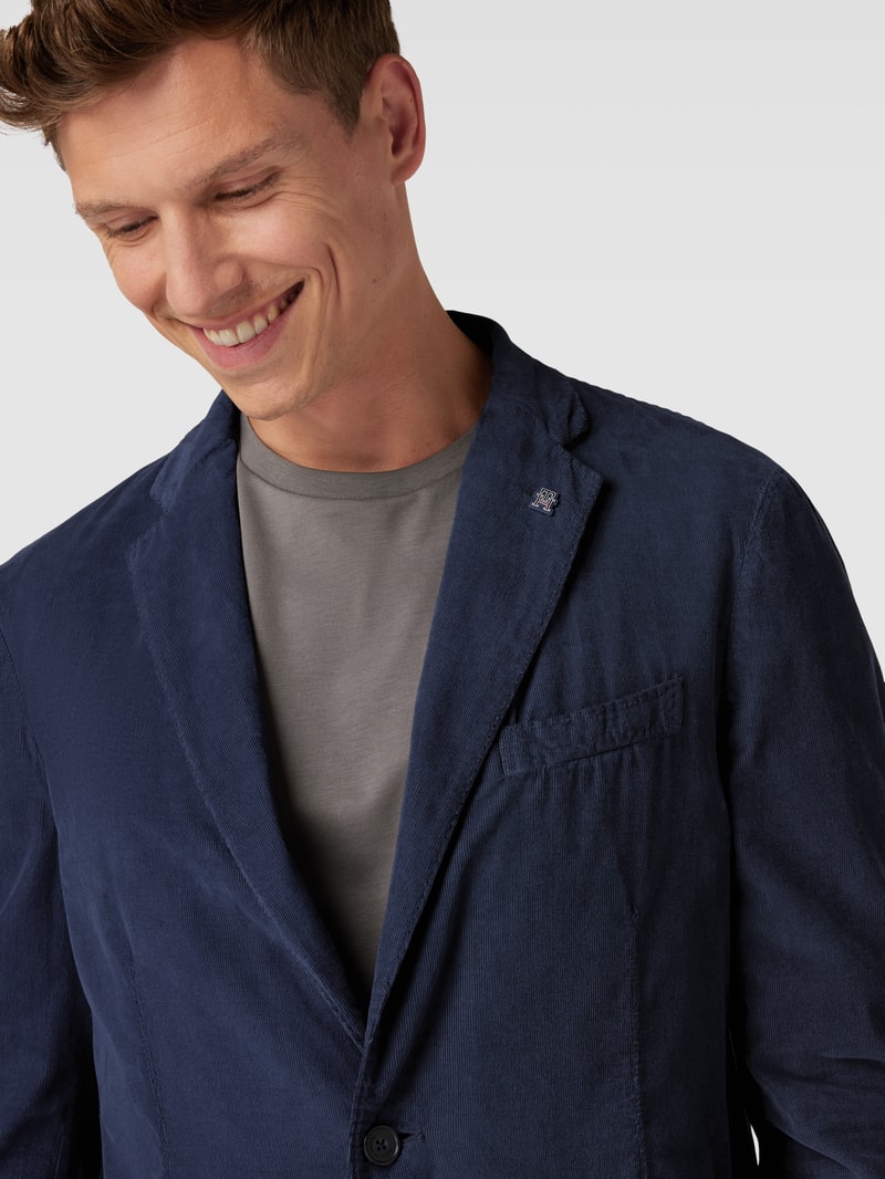 Slim Fit Anzug aus Cord in marineblau