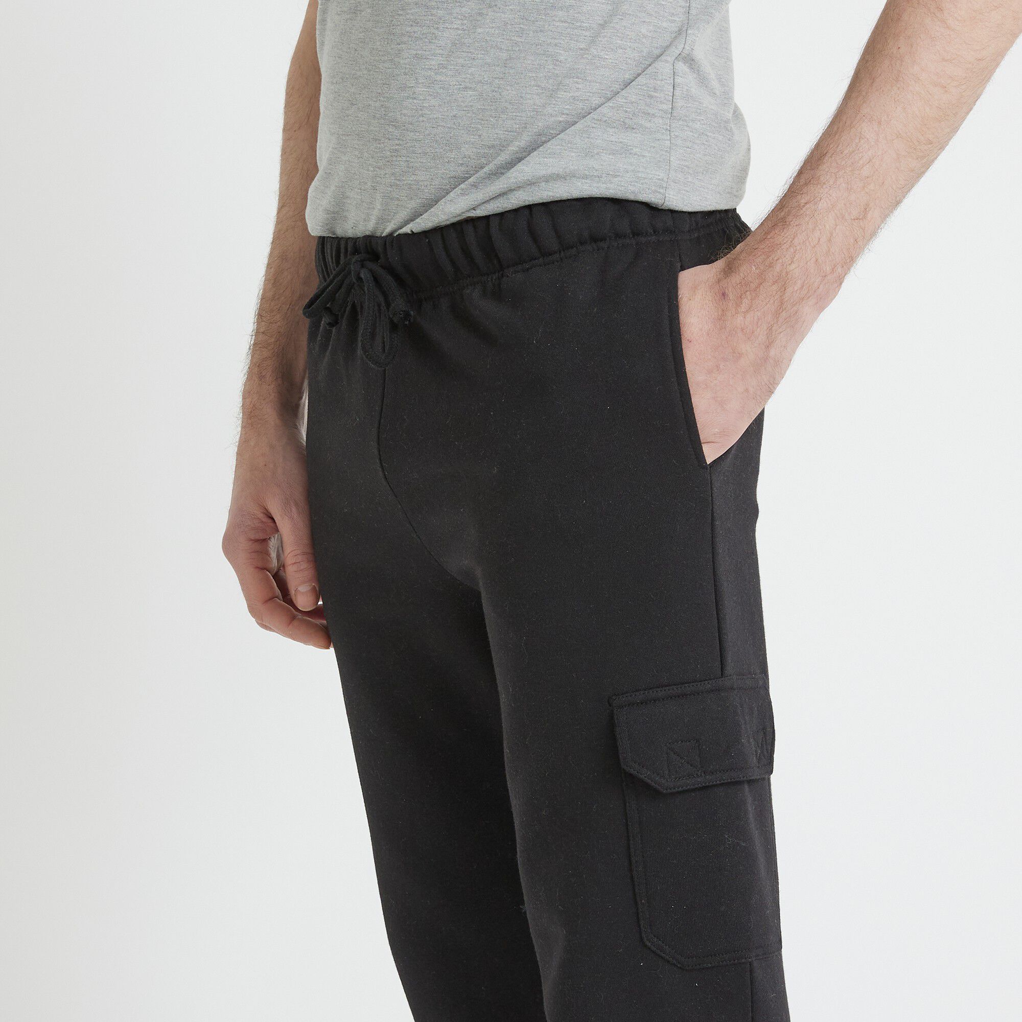 Pantalon molleton cargo bas resserrés
