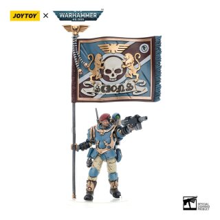 Warhammer 40k Actionfigur 1/18 Astra Militarum Tempestus Scions Command Squad 55th Kappic Eagles Banner Bearer 12 cm
