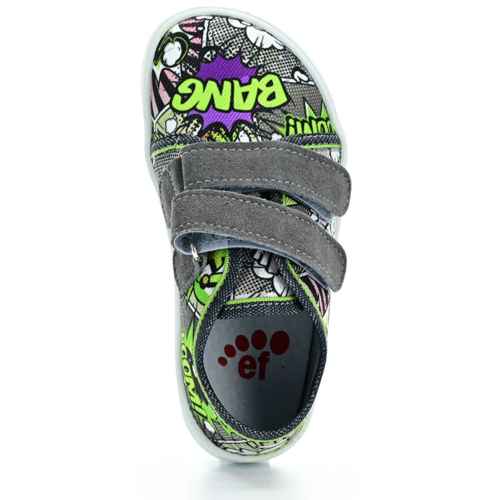 Ef Seledyn Graffiti schwarze Barfußsneaker