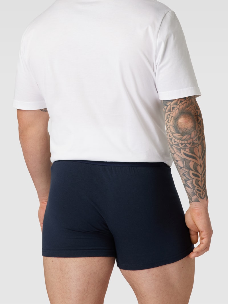 PLUS SIZE Trunks mit elastischem Logo-Bund im 2er-Pack in mittelgrau meliert