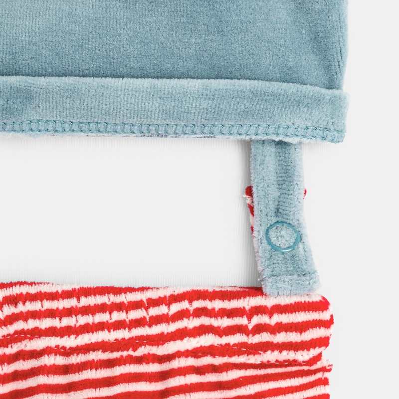 Pyjama pingouin marin en velours bleu bébé garçon