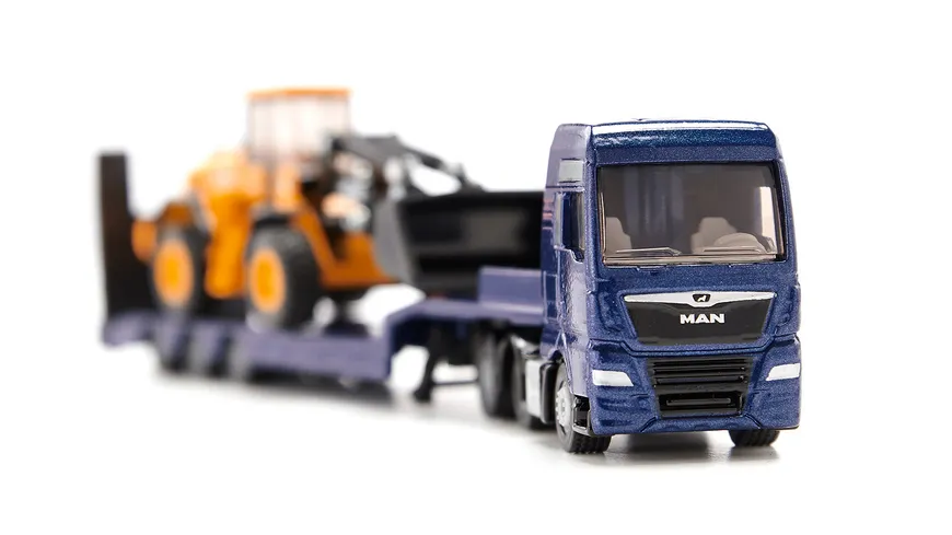 SIKU 1790 Super - MAN LKW mit Tieflader und JCB Radlader