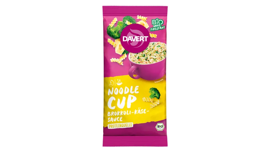 Davert Bio Noodle-Cup Brokkoli-Käse-Sauce 64 g