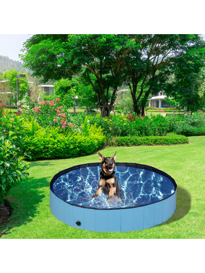 relaxdays Hundepool in Blau - (H)30 x Ø 160 cm günstig kaufen onesize
