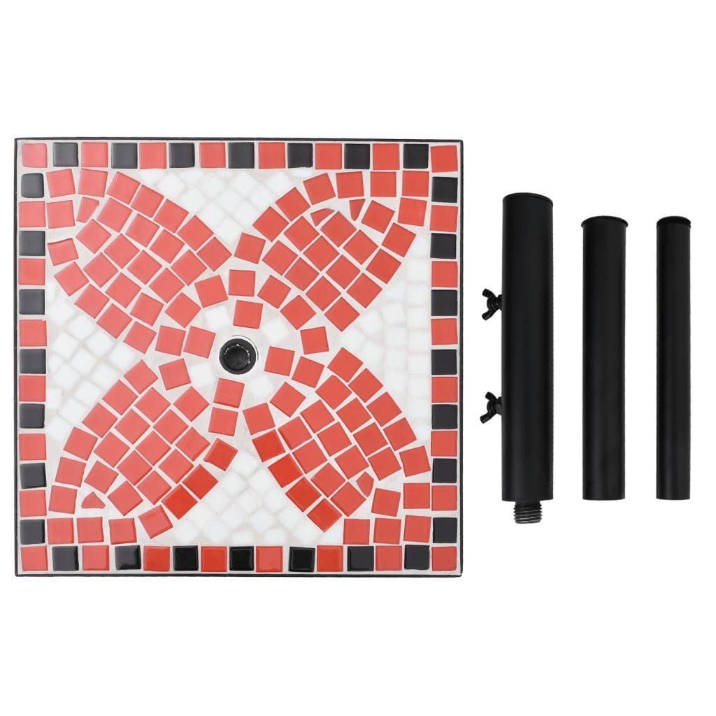 vidaXL Schirmhalter Sonnenschirmständer Terrakotta und Weiß Quadratisch 12 kg Schirmfuß