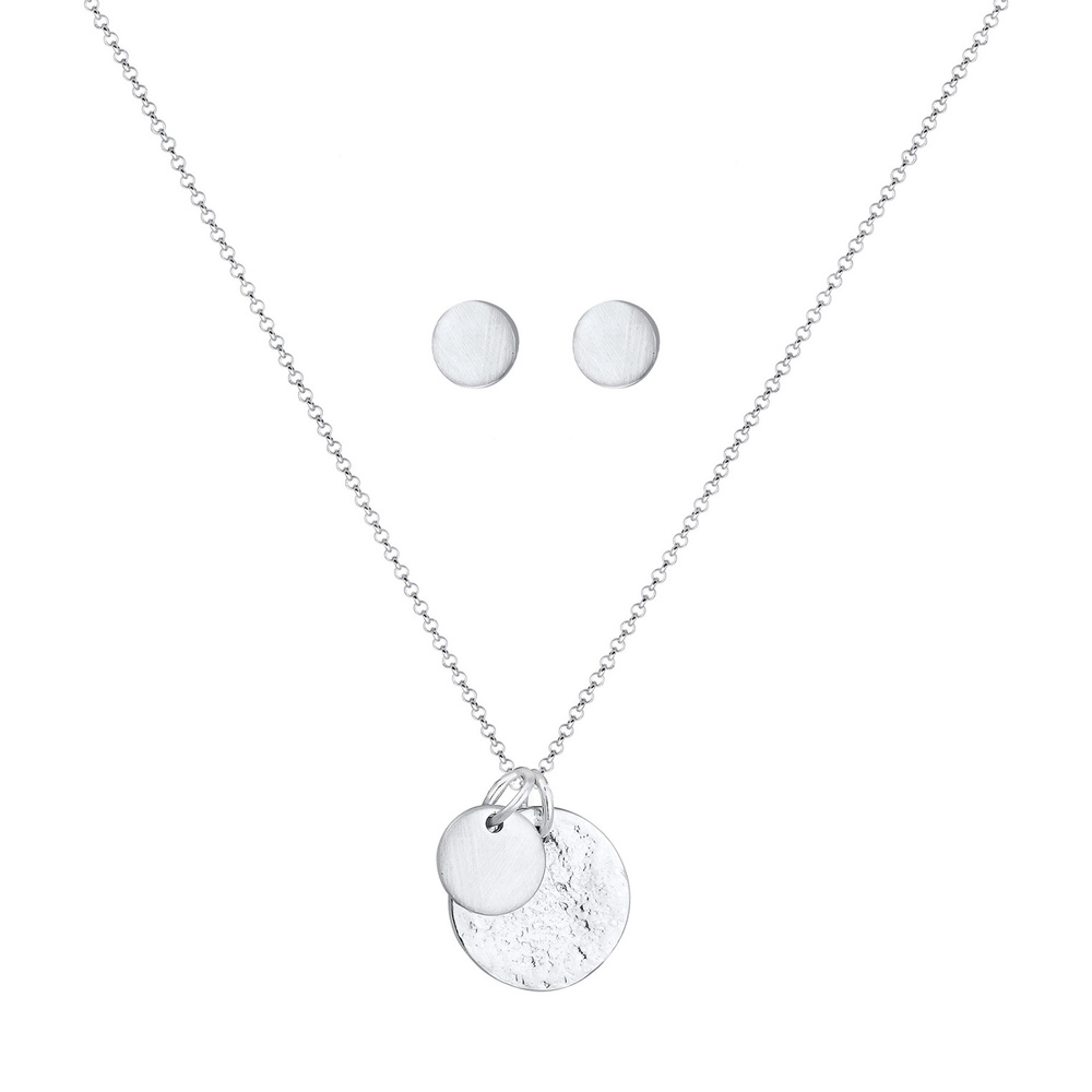Elli Elli Ensemble de Bijoux Clous d'oreilles pour femmes Pendentif organique classiqu Bijoux