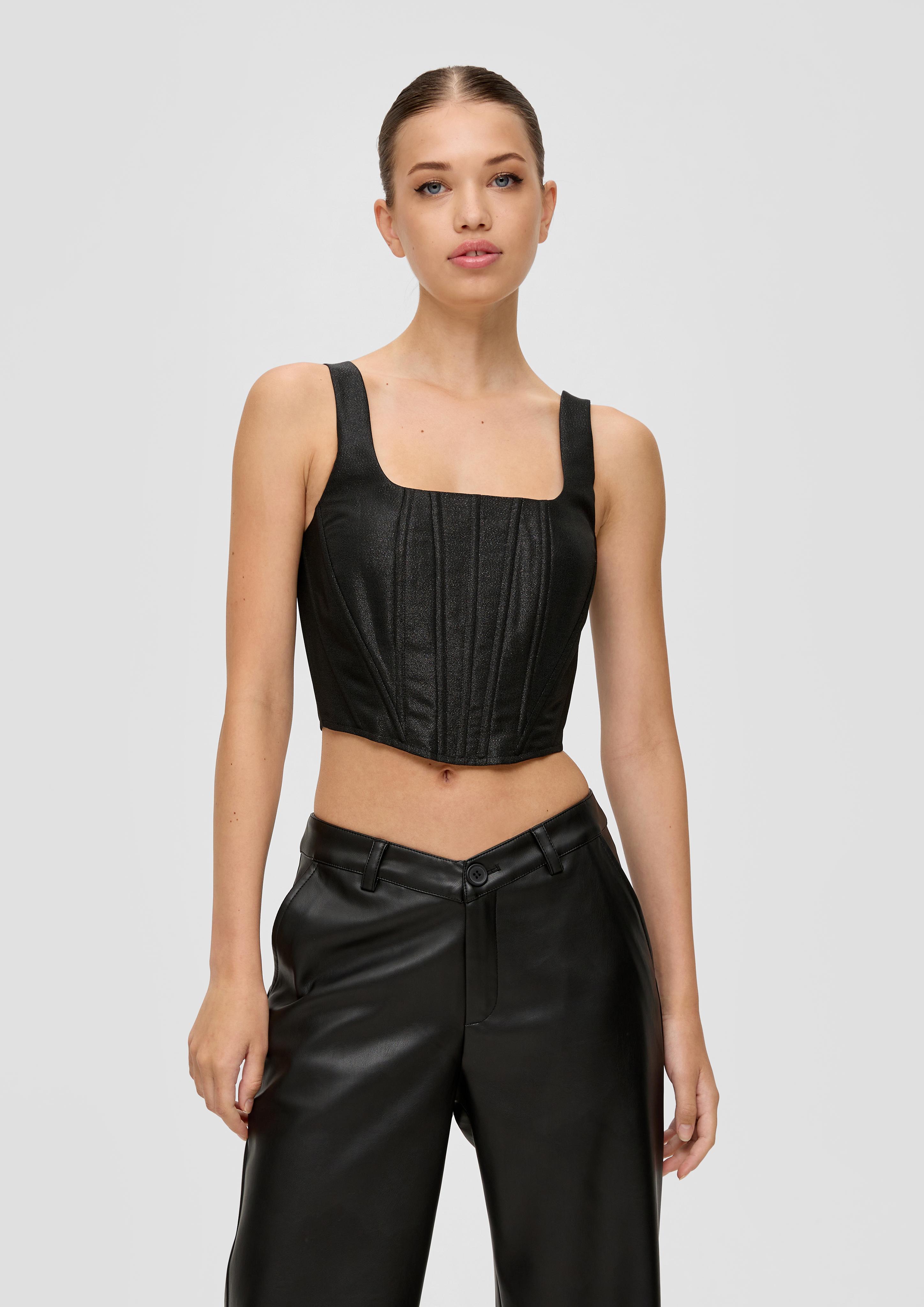 Korsett-Top mit metallisiertem Garn | QS x ELIF  2135067-9999