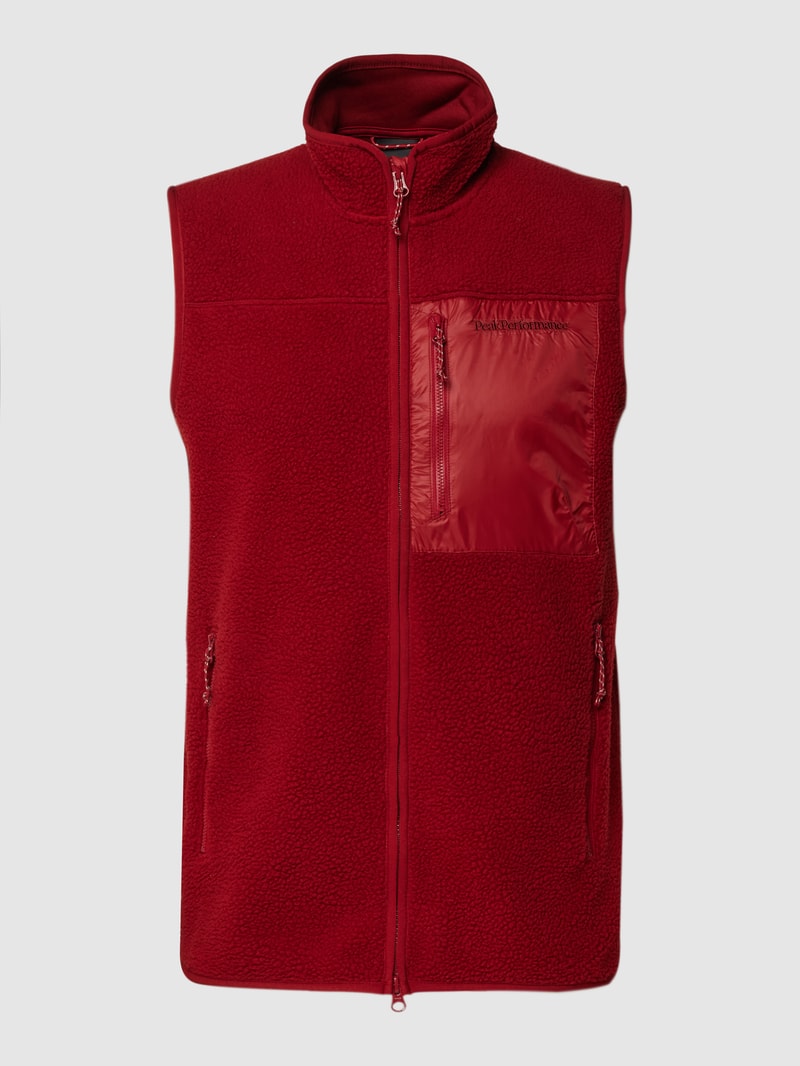 Fleeceweste mit Brusttasche Modell 'Pile' in rot