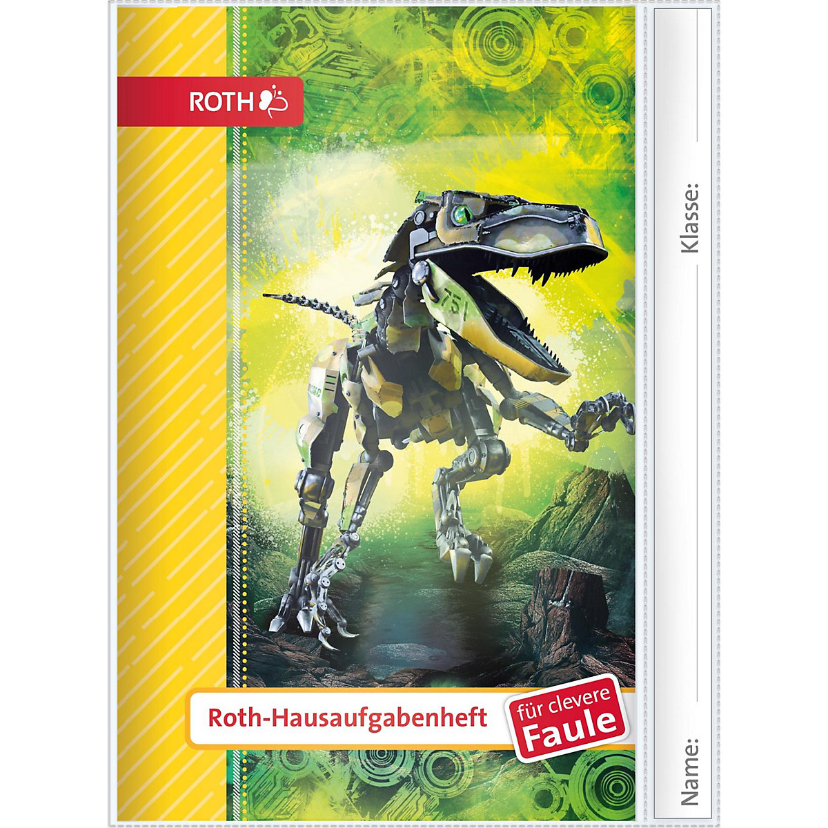 Hausaufgabenheft Für clevere Faule Robo-Rex, A5, 104 Seiten, in Schutzumschlag