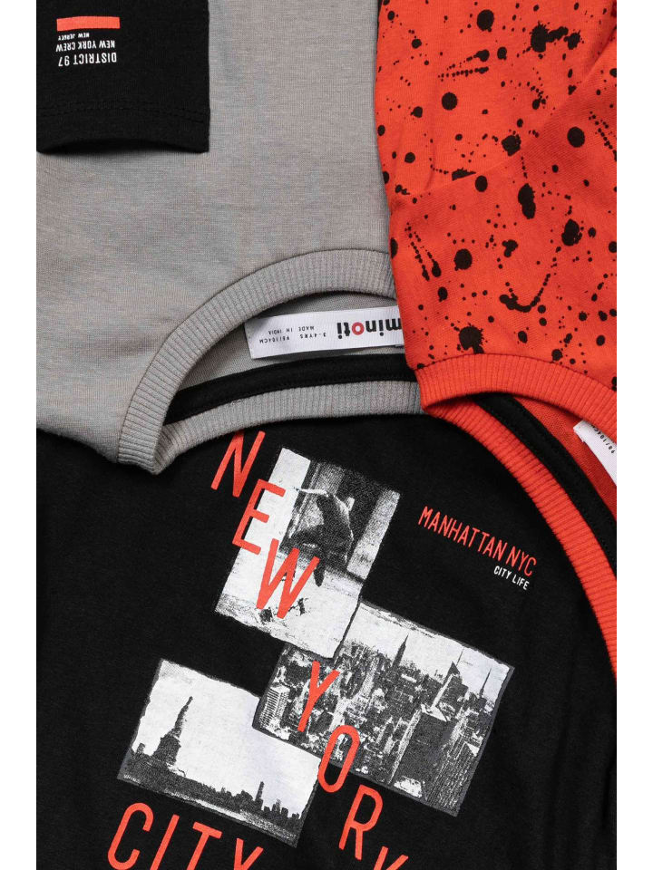 Minoti 3er. Set: Longsleeves 11MTTEE 3 in schwarz günstig kaufen