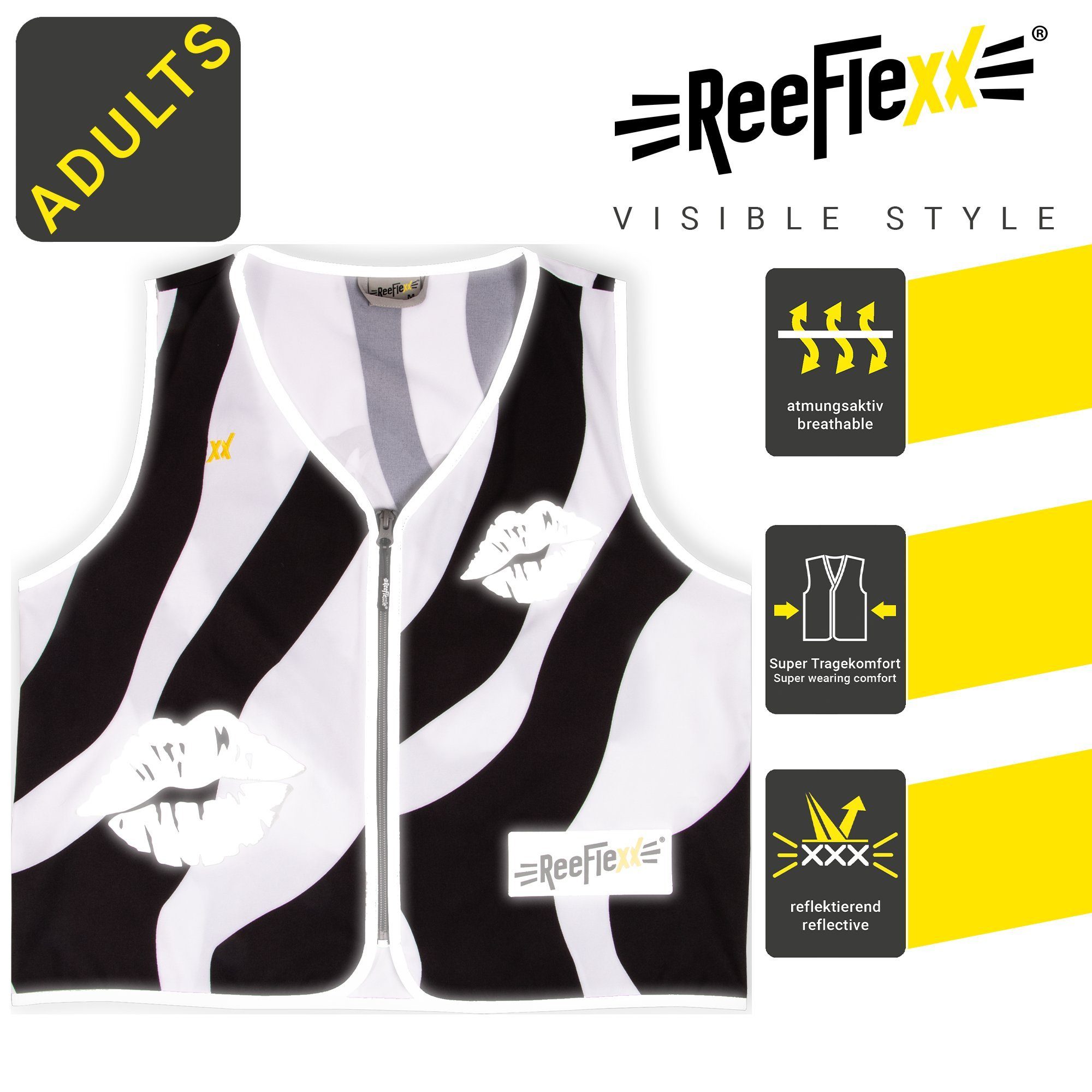 ReeFlexx Warnweste Wild Zebra Kiss - Damenwarnweste