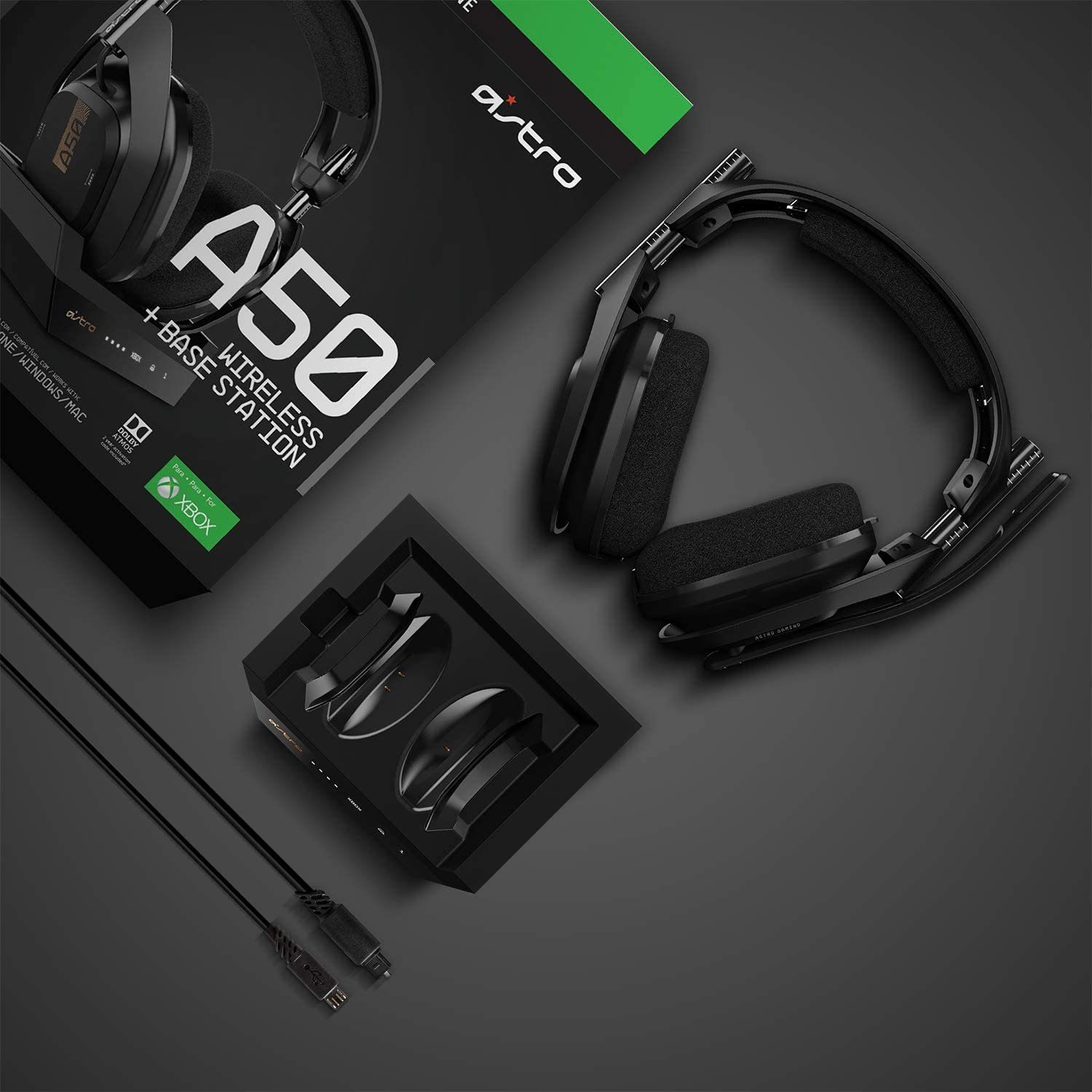 ASTRO Gaming A50 7.1 Surround Atmos Kopfhörer Xbox PC Schwarz Gold Bluetooth-Kopfhörer