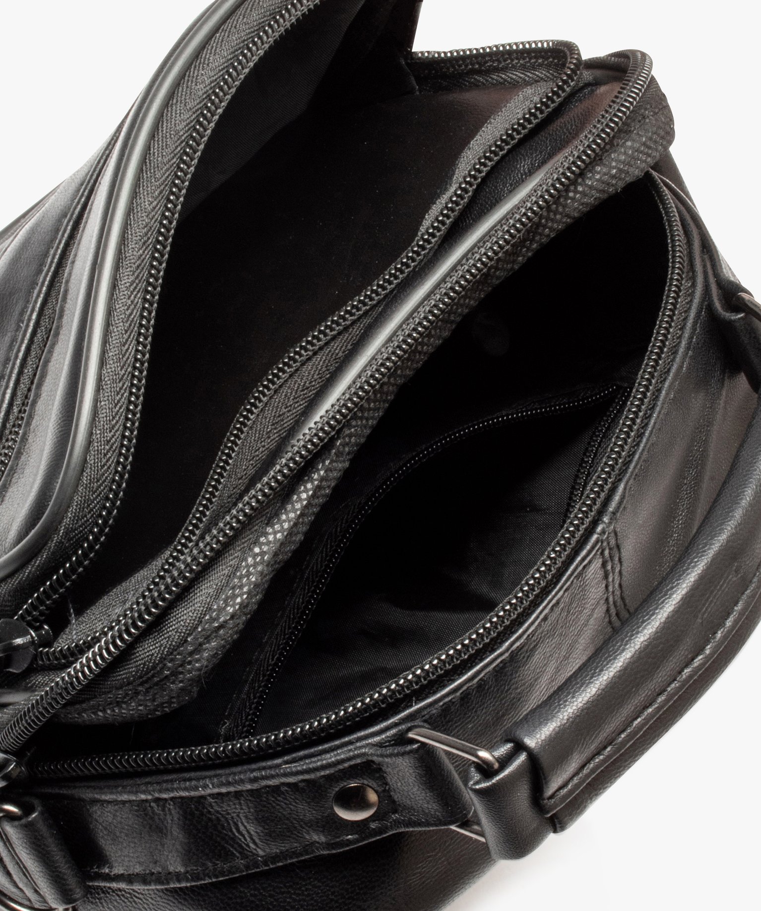 Sacoche en cuir avec bandoulière amovible homme noir | GEMO