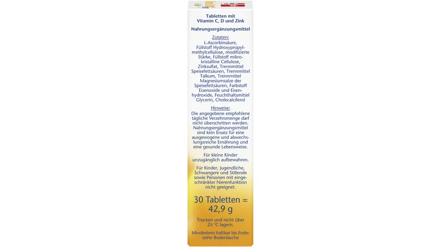Doppelherz Vitamin C 1000 + D3 + Zink Depot 30 Depot-Tabletten